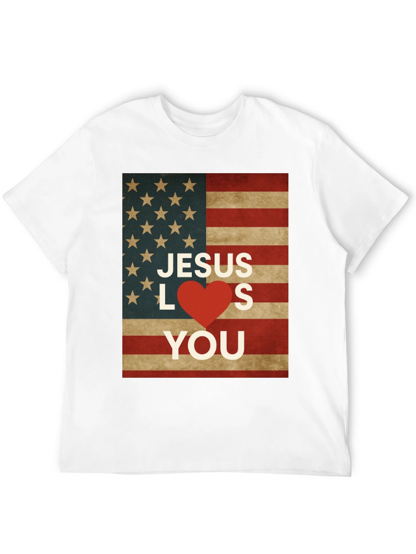 Jesus Loves You American Flag Graphic Tee