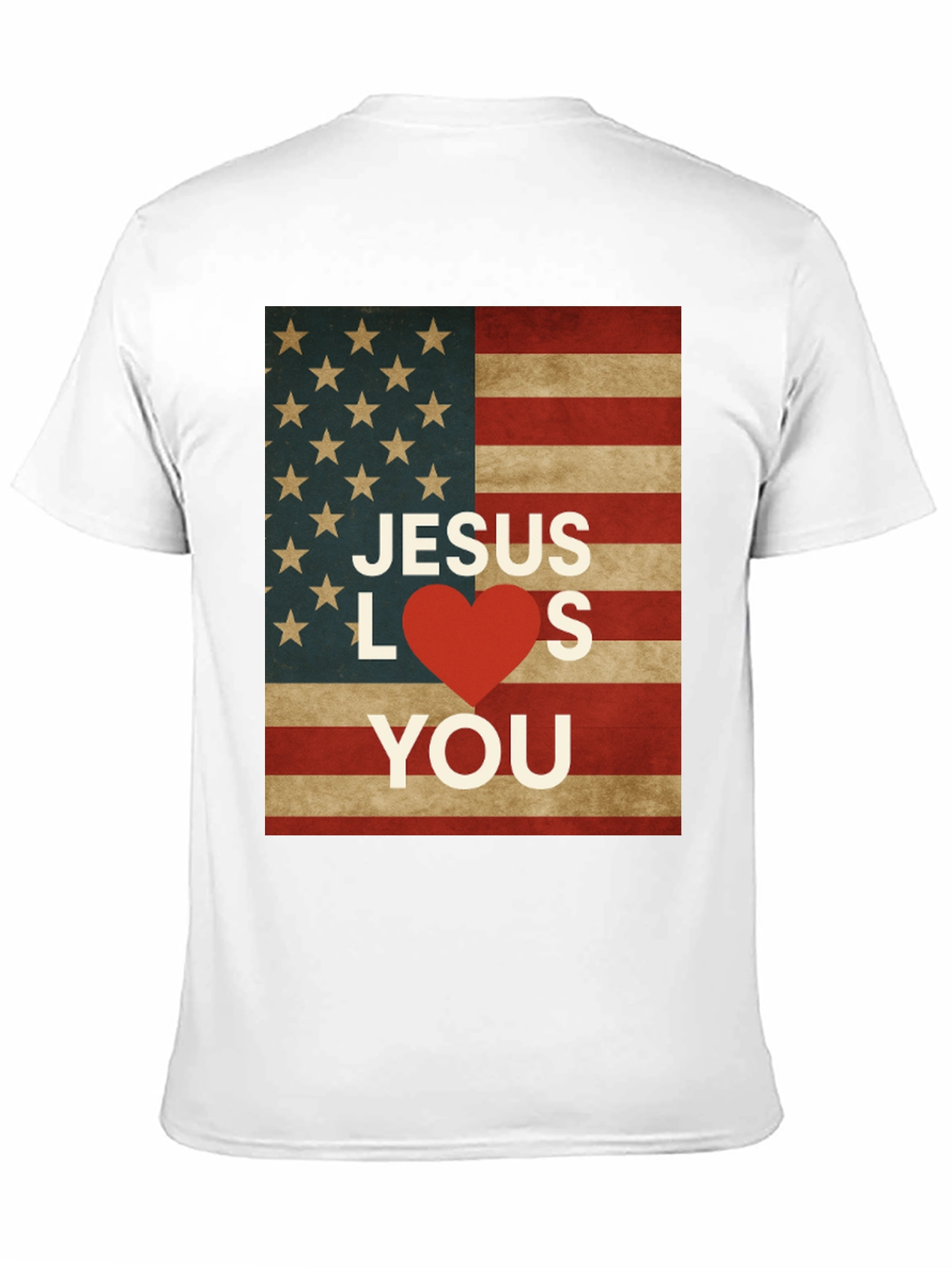 Jesus Loves You American Flag Graphic Tee