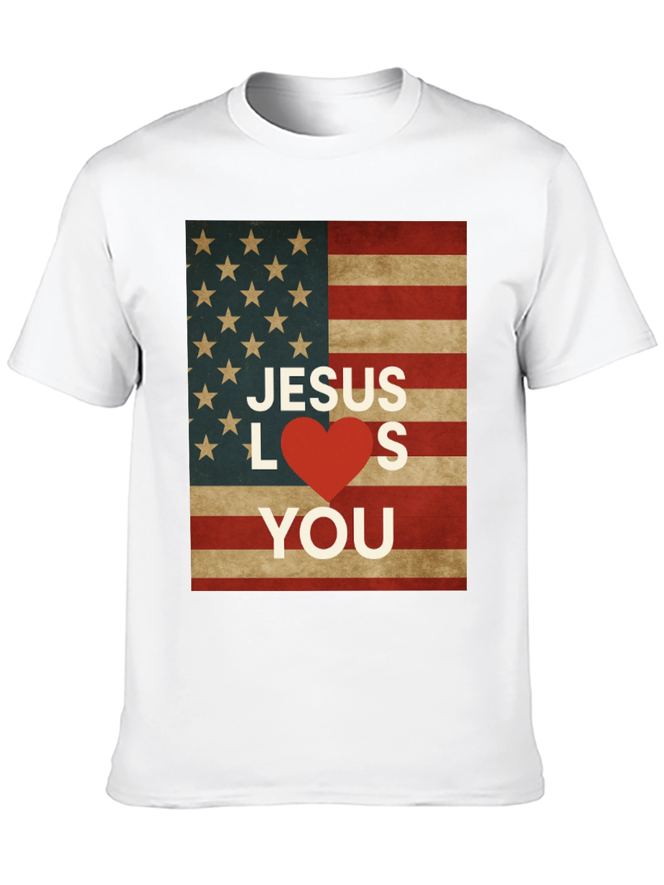 Jesus Loves You American Flag Graphic Tee