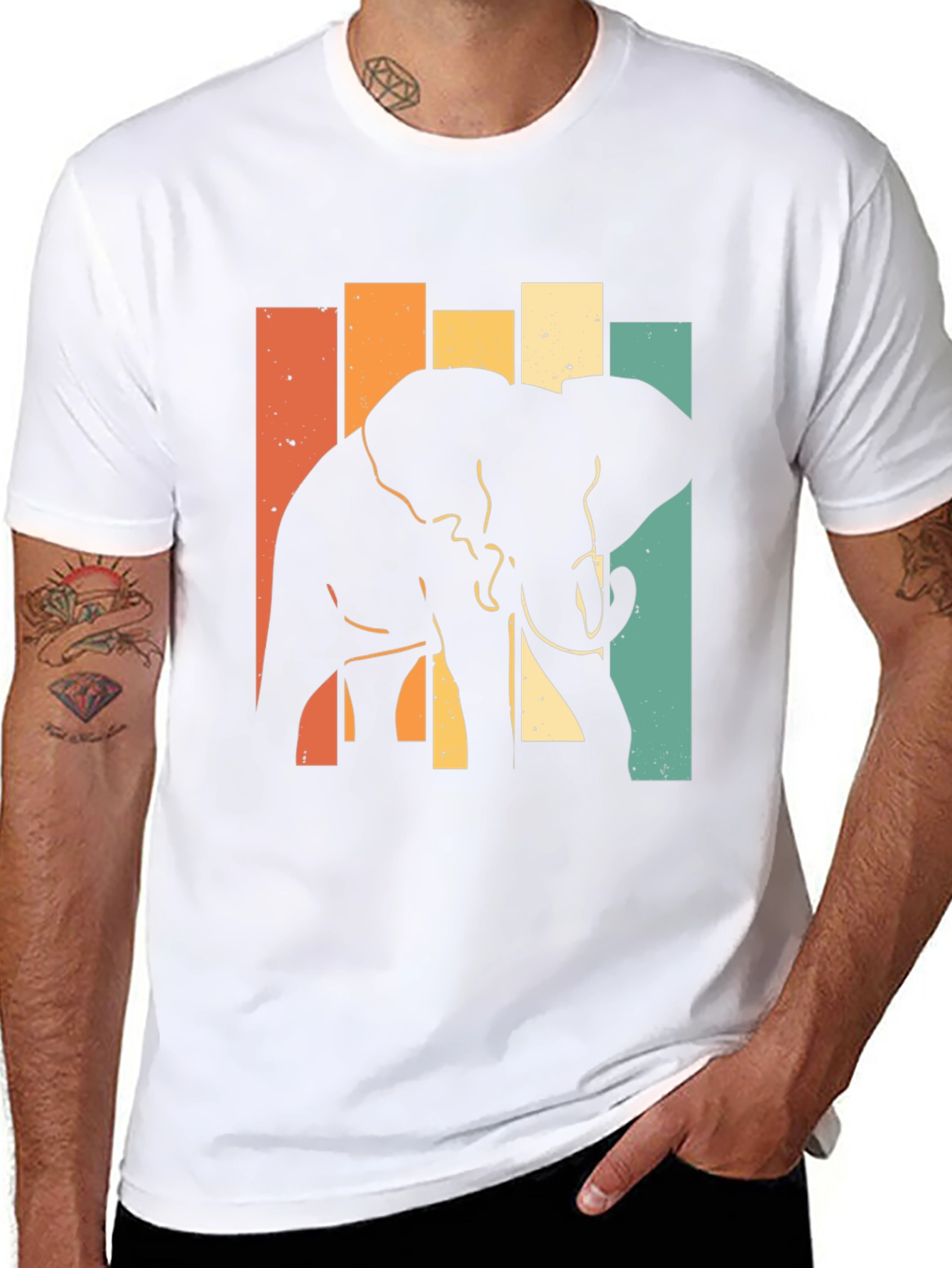 Retro Elephant Silhouette T-Shirt