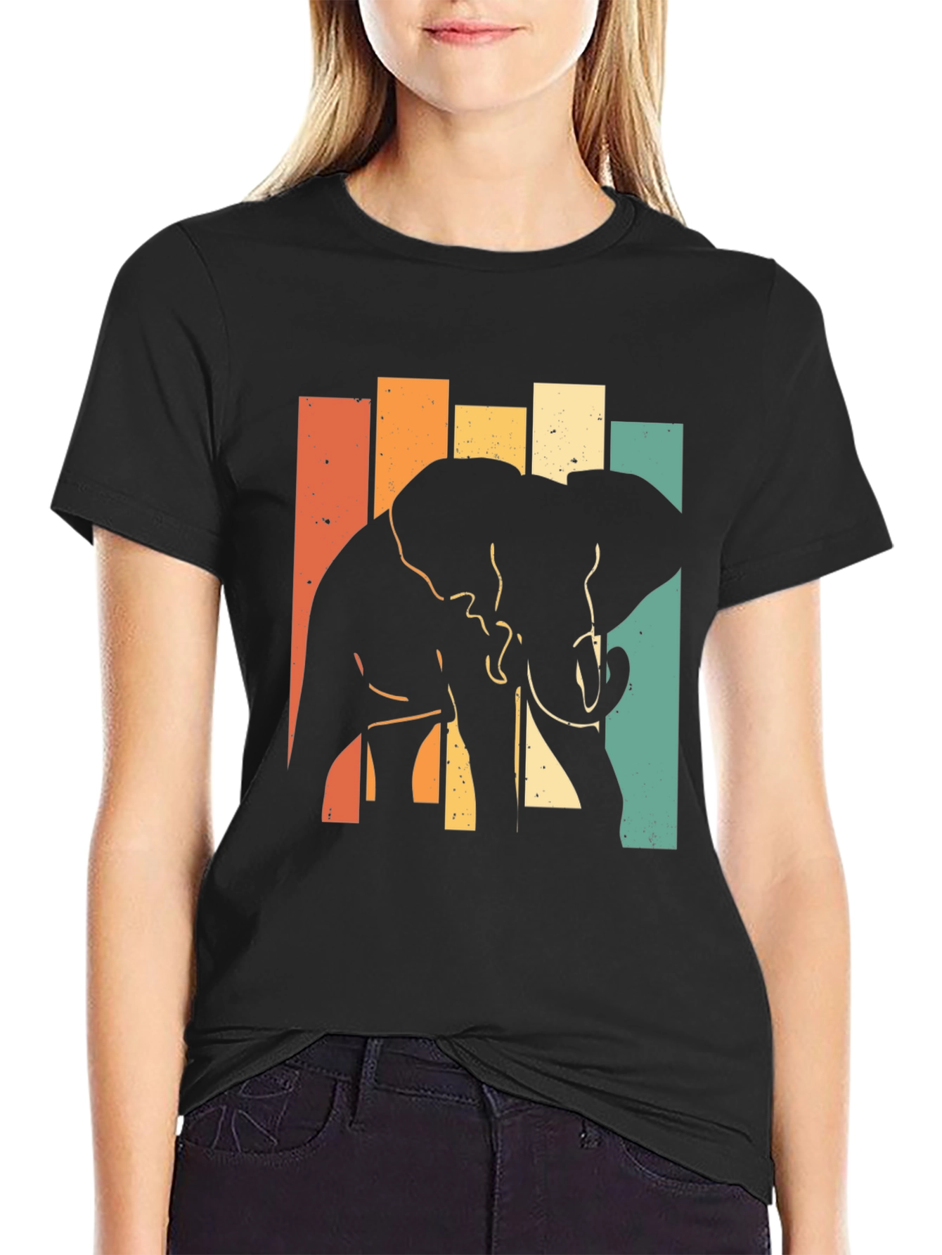 Retro Elephant Silhouette T-Shirt