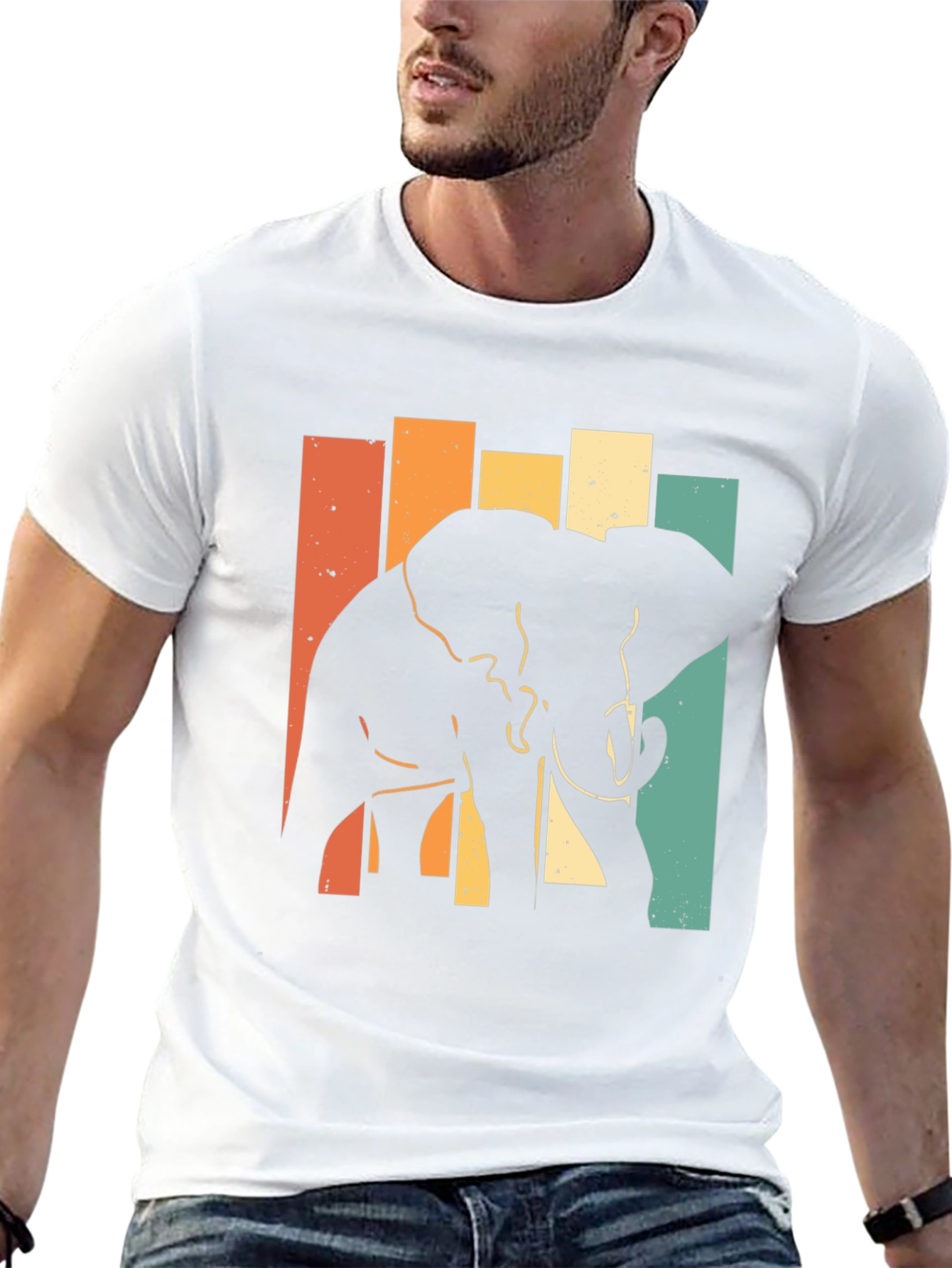 Retro Elephant Silhouette T-Shirt