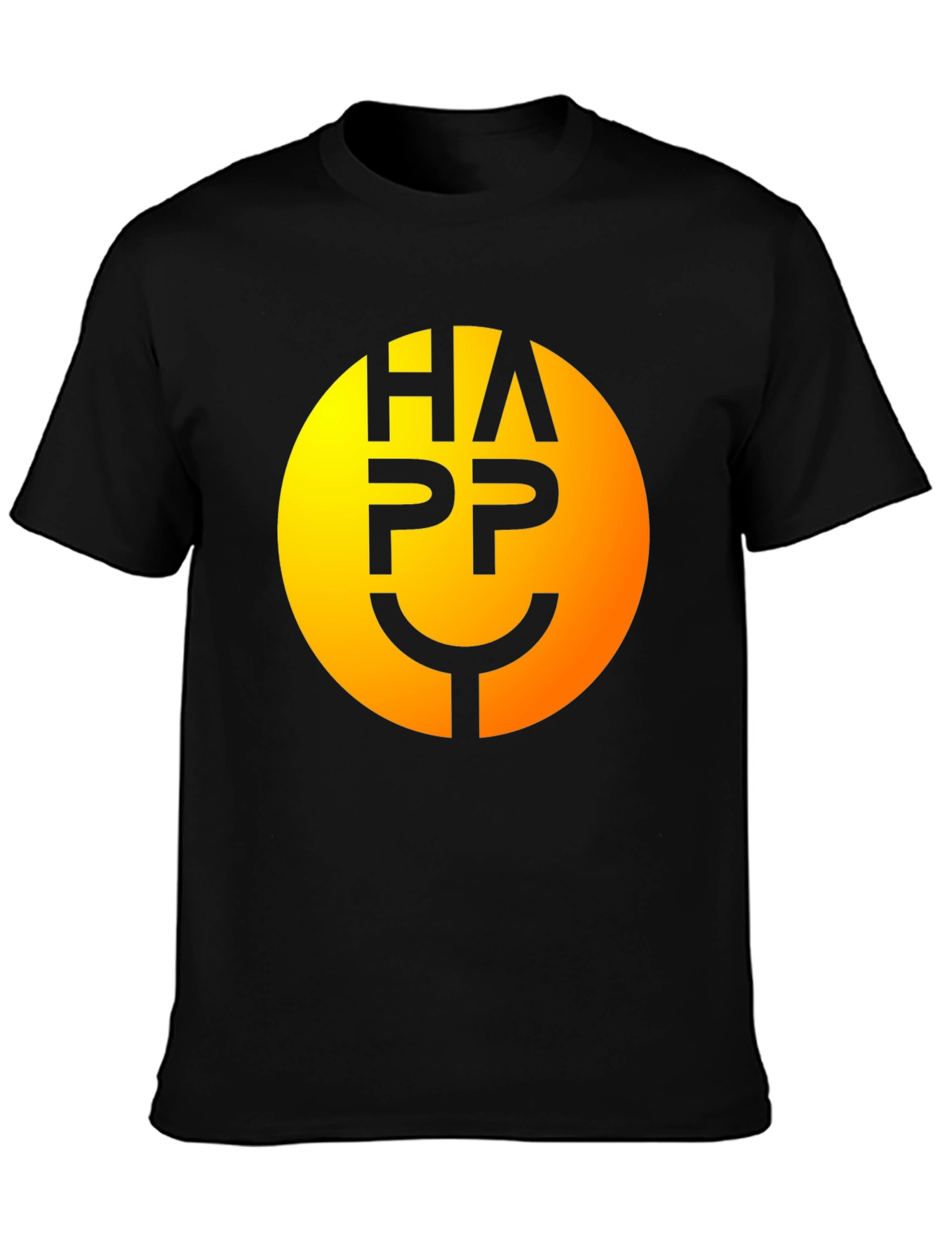 Happy Face Graphic Tee - Smiley Black T-Shirt