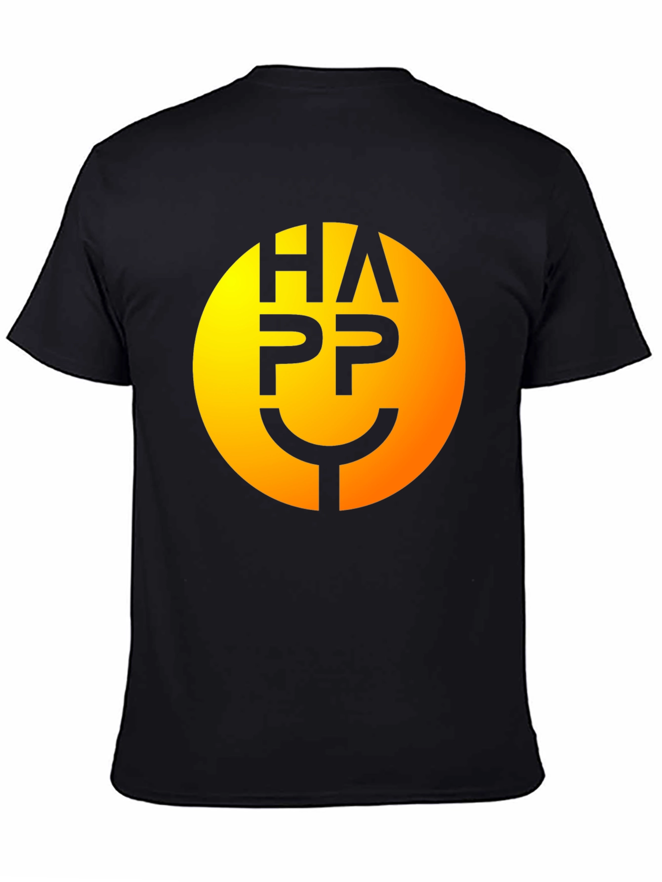 Happy Face Graphic Tee - Smiley Black T-Shirt