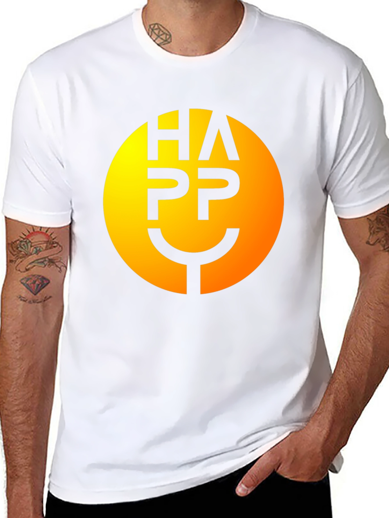 Happy Face Graphic Tee - Smiley Black T-Shirt