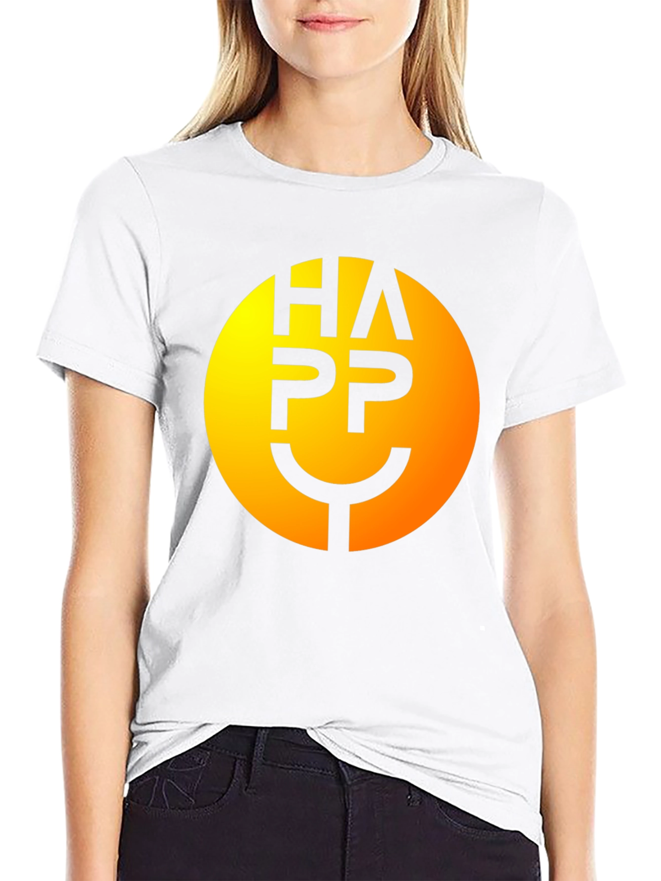 Happy Face Graphic Tee - Smiley Black T-Shirt