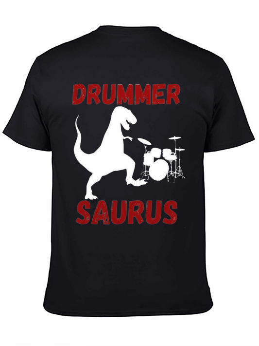 Drummer Saurus T-Shirt Funny Dinosaur Tee