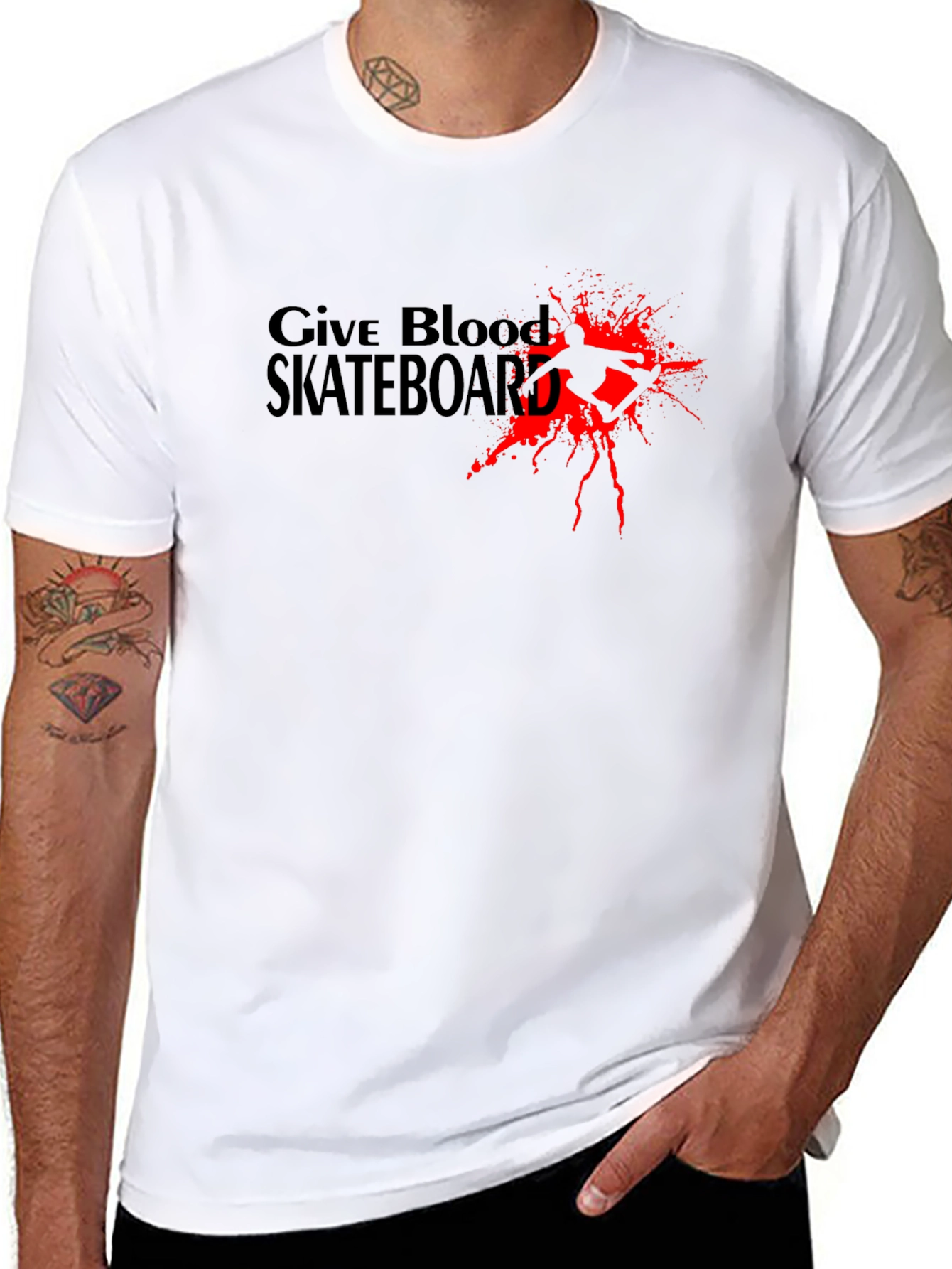 Give Blood Skateboard Graphic Tee