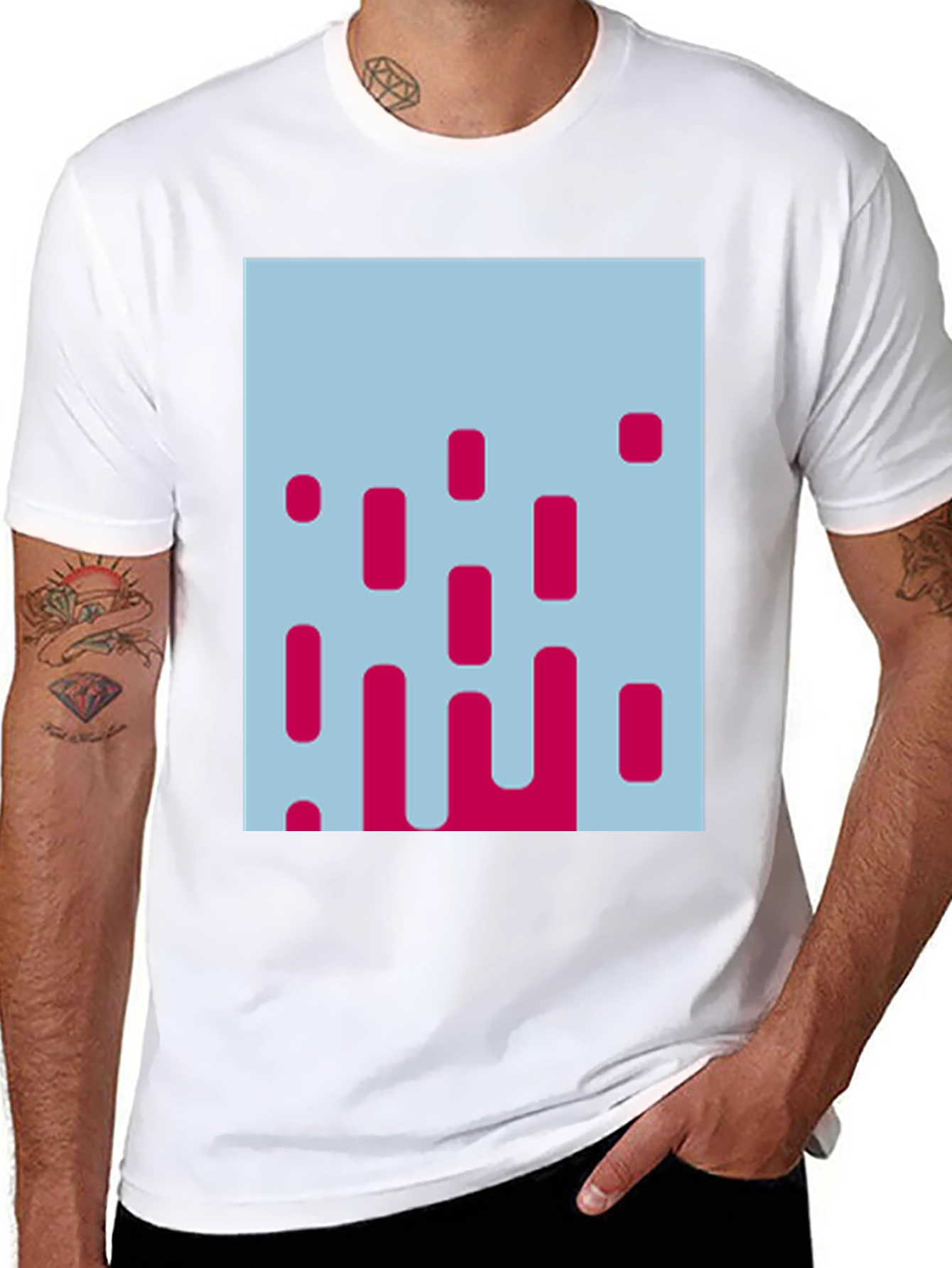 Modern Abstract Graphic Tee - Stylish Mens T-Shirt