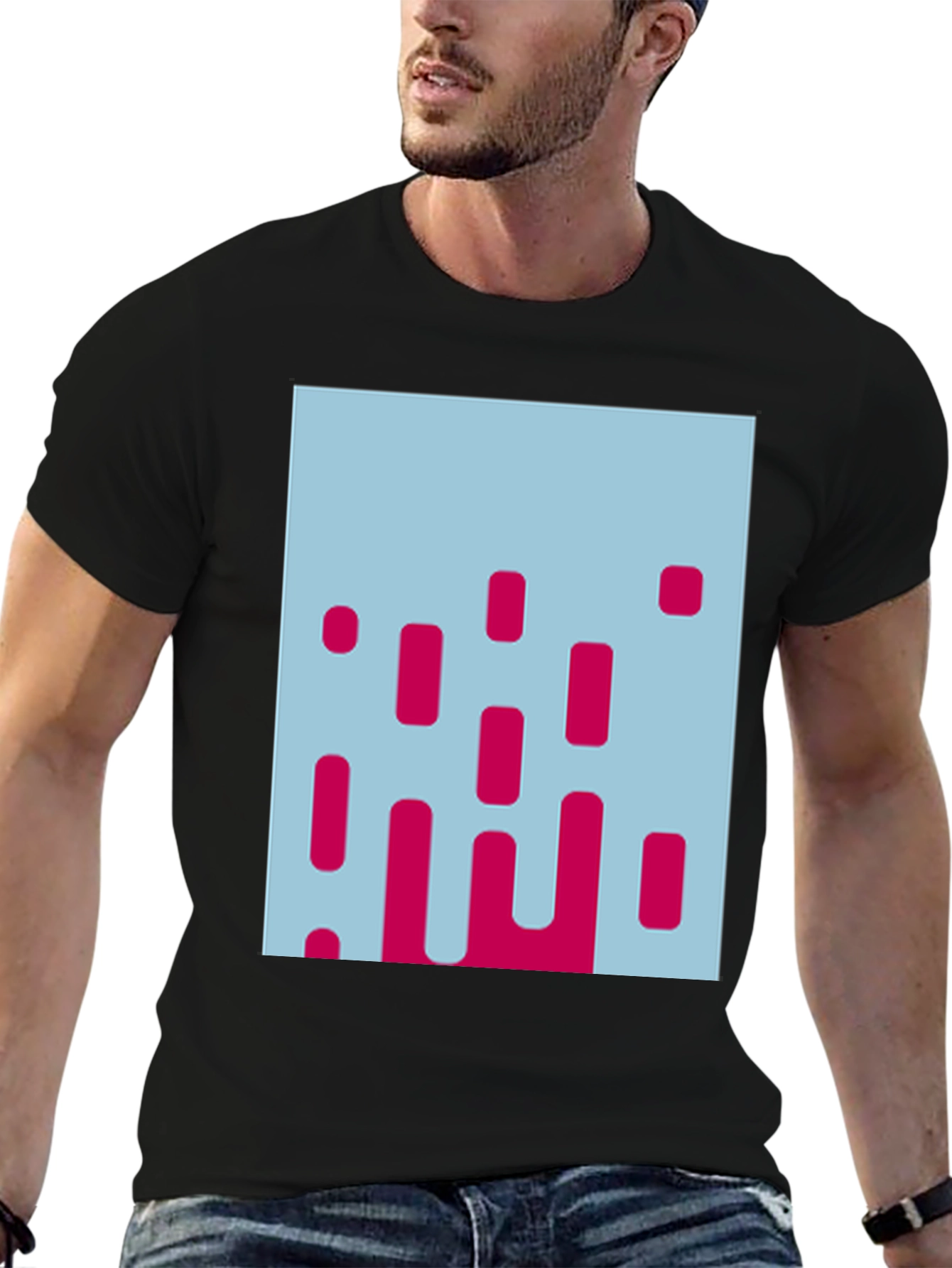 Modern Abstract Graphic Tee - Stylish Mens T-Shirt