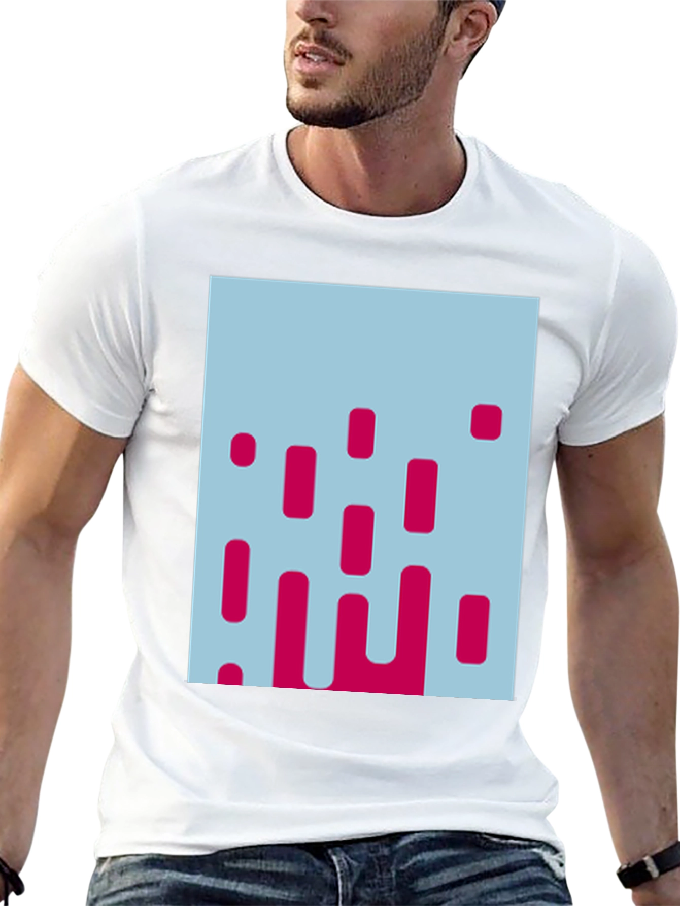 Modern Abstract Graphic Tee - Stylish Mens T-Shirt