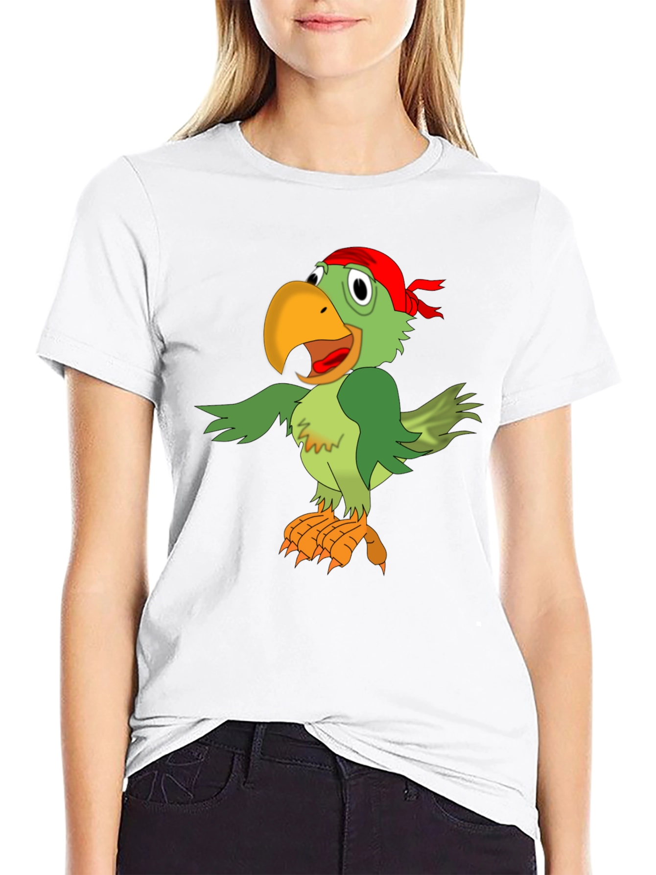 Parrot Pirate Graphic Tee - Mens Black T-Shirt