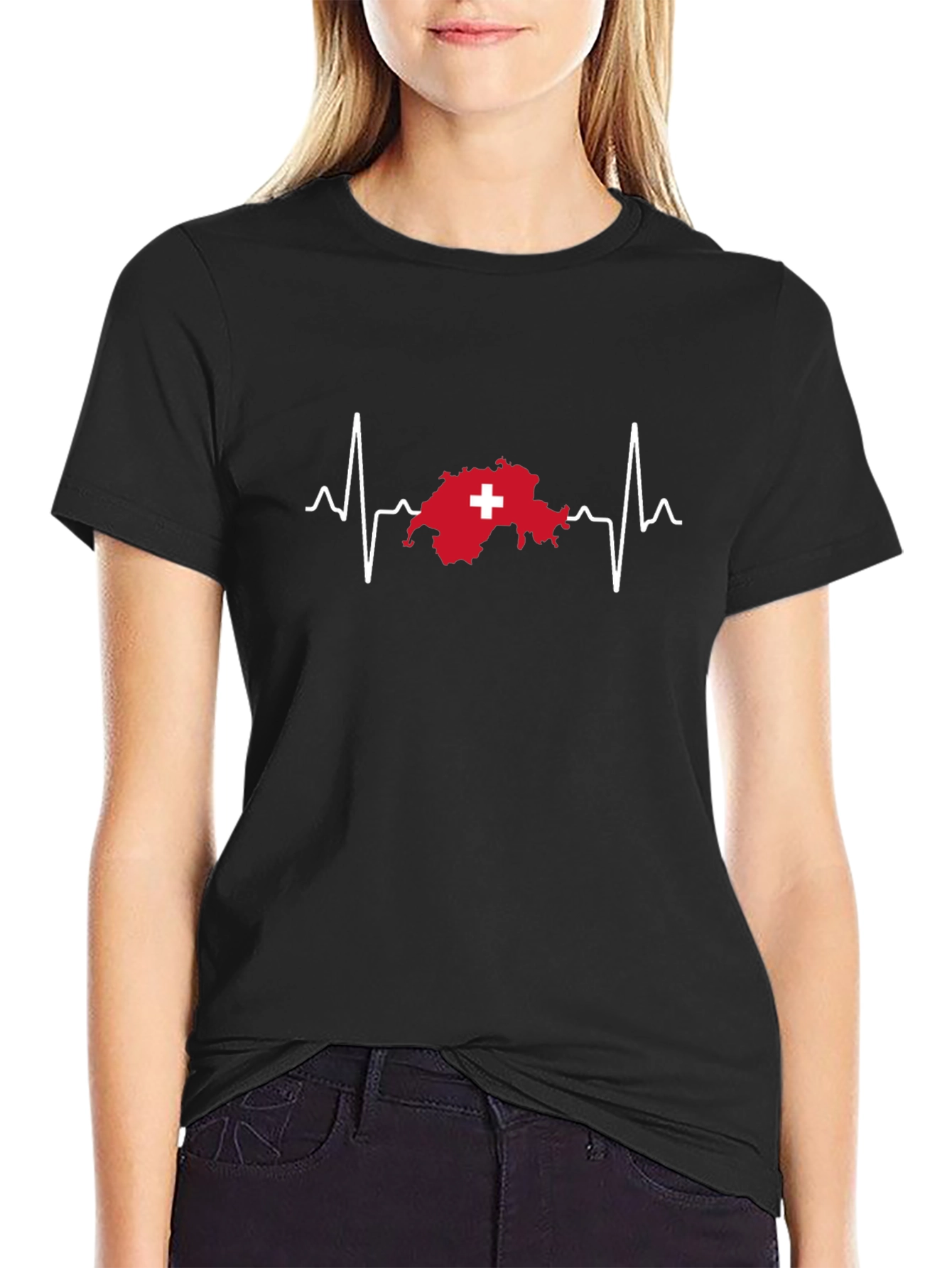 Switzerland Heartbeat T-Shirt - Swiss Pride Tee