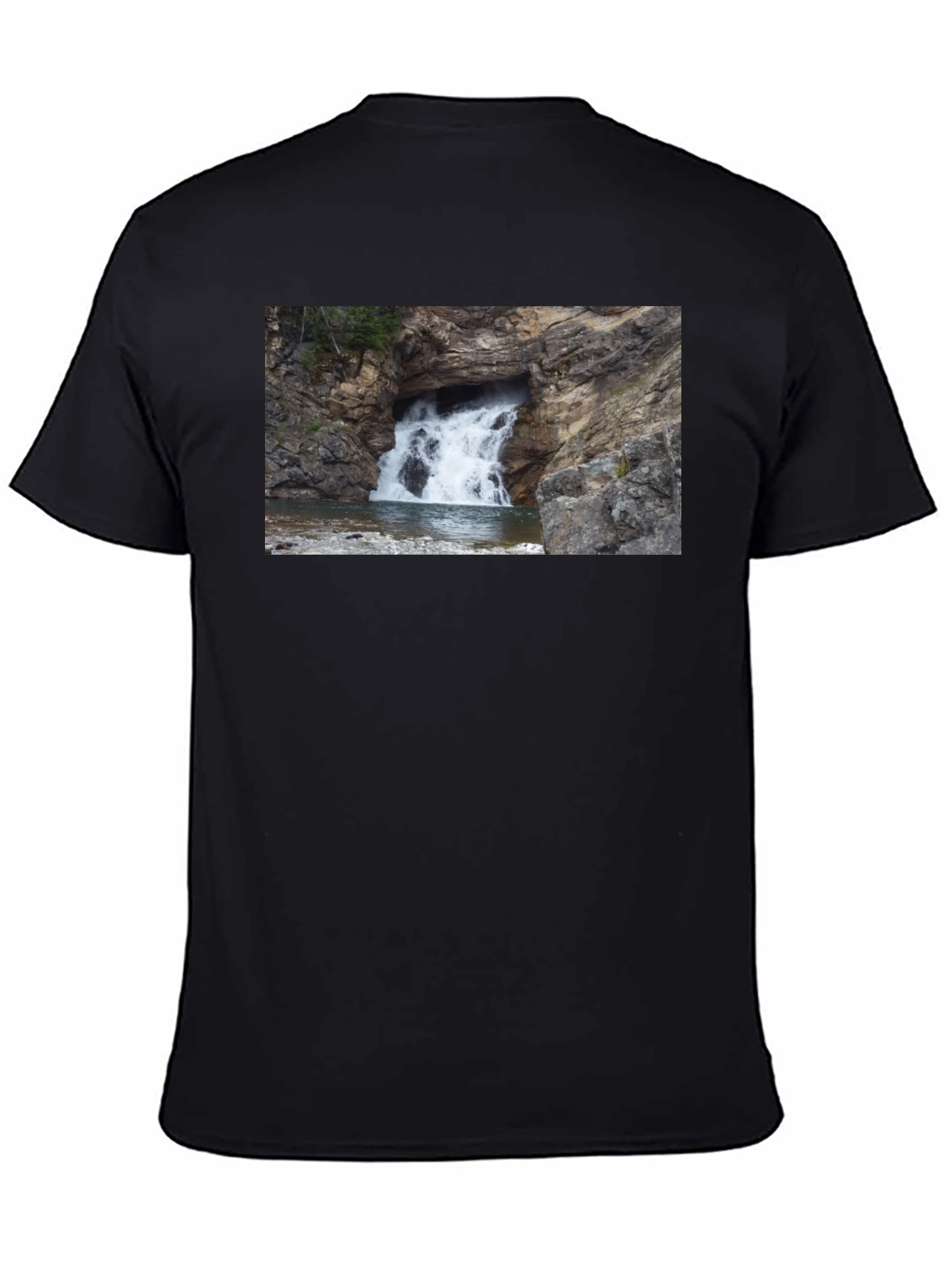 Waterfall Graphic Black T-Shirt