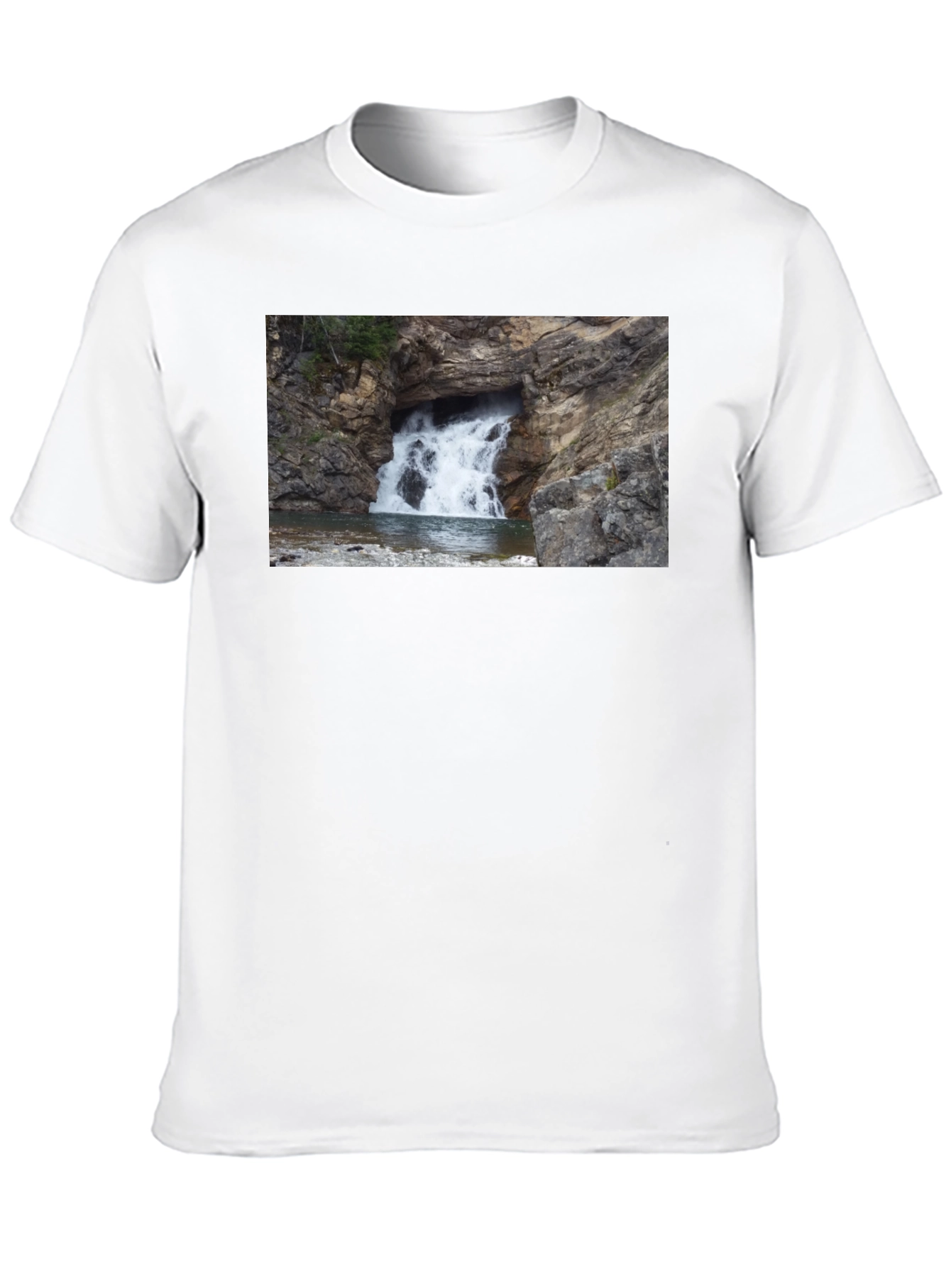 Waterfall Graphic Black T-Shirt