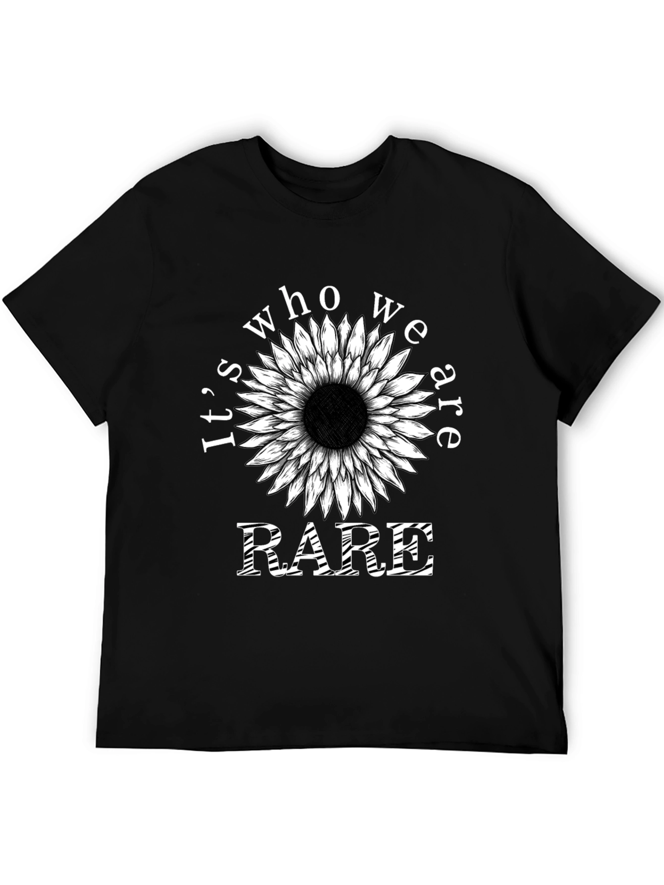 Rare Sunflower Graphic Tee - Black Unisex T-Shirt