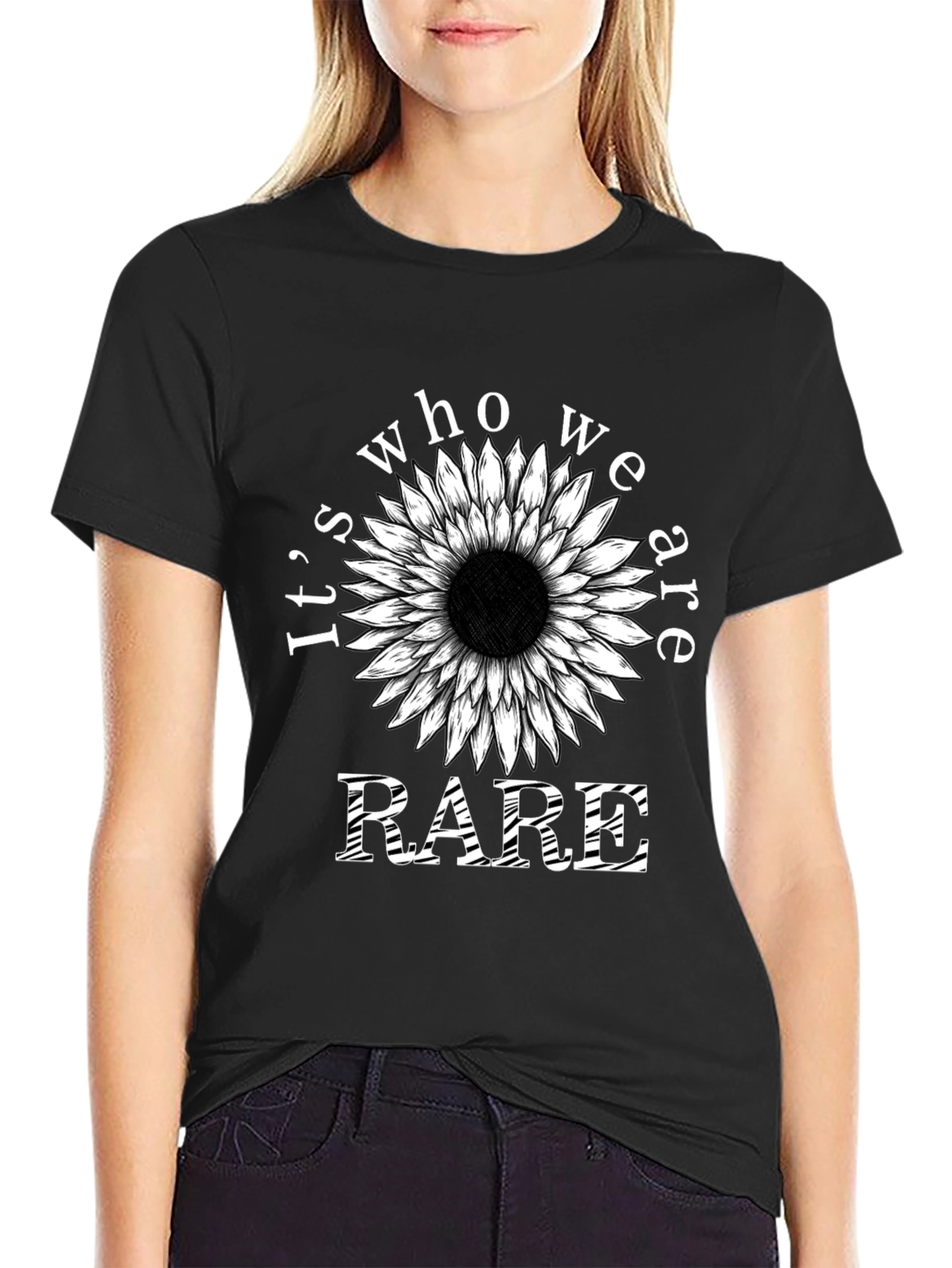 Rare Sunflower Graphic Tee - Black Unisex T-Shirt