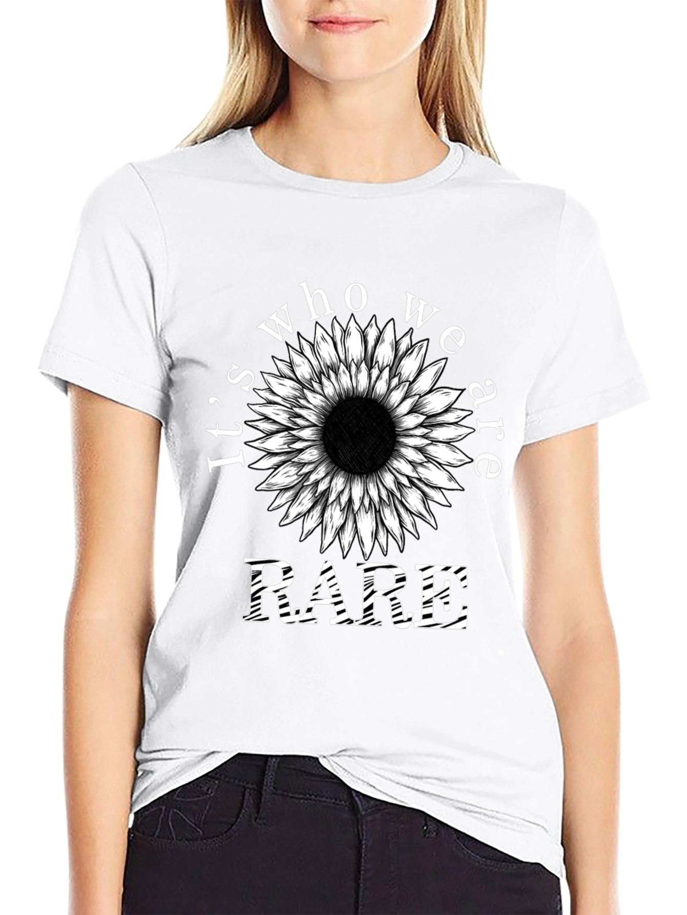 Rare Sunflower Graphic Tee - Black Unisex T-Shirt