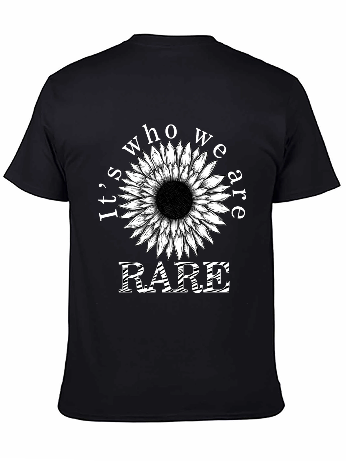 Rare Sunflower Graphic Tee - Black Unisex T-Shirt