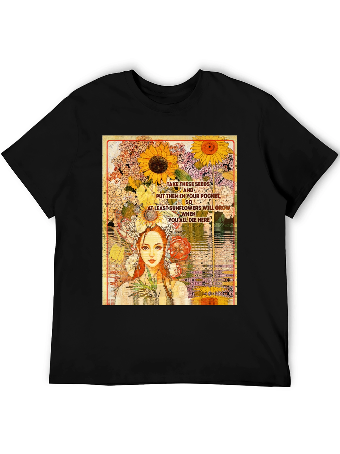 Sunflower Seeds T-Shirt - Unique Floral Design
