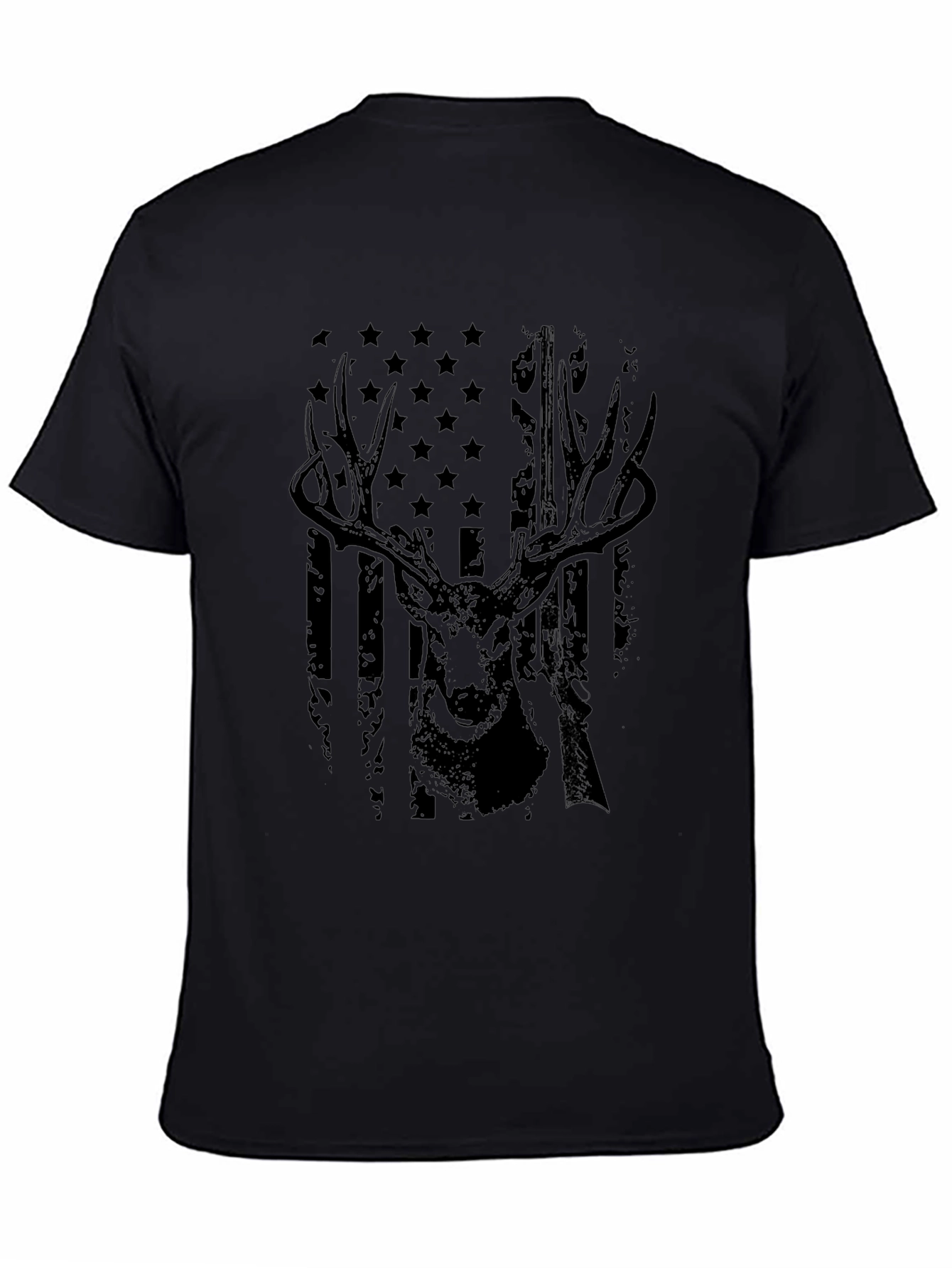 Deer Hunting American Flag Graphic T-Shirt