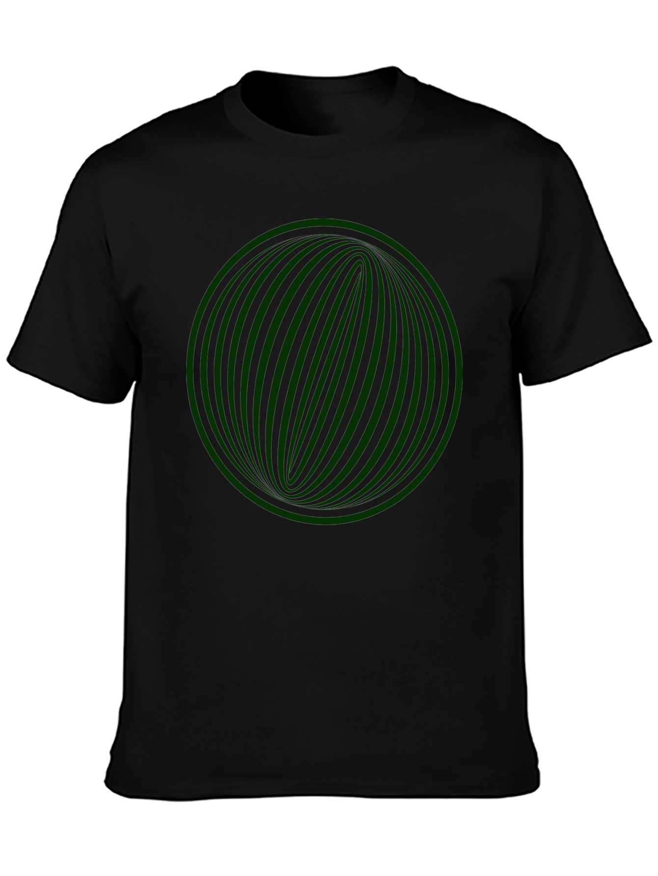 Geometric Sphere Graphic Tee - Black Cotton Blend Shirt