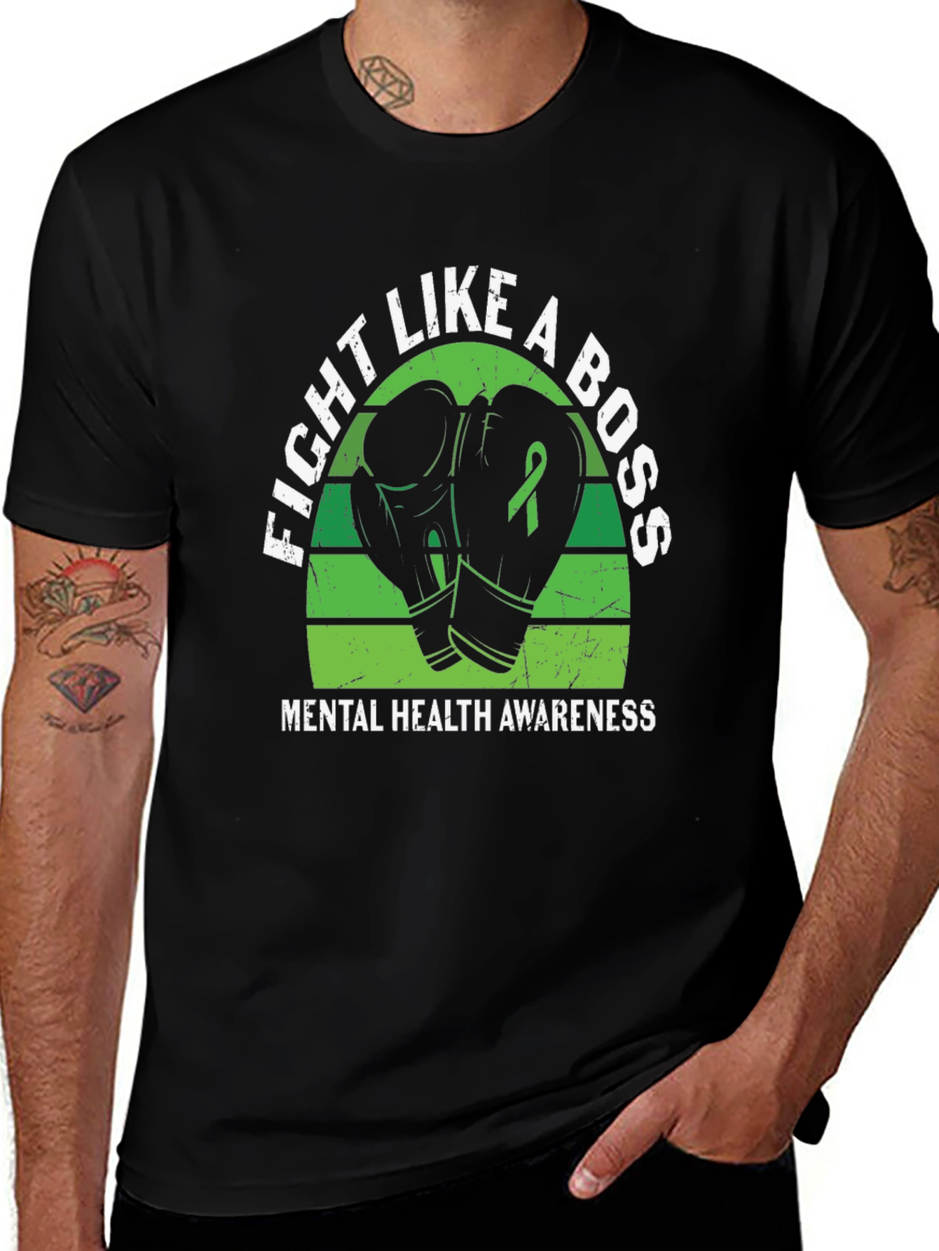 Fight Like a Boss Mental Health Awareness T-Shirt