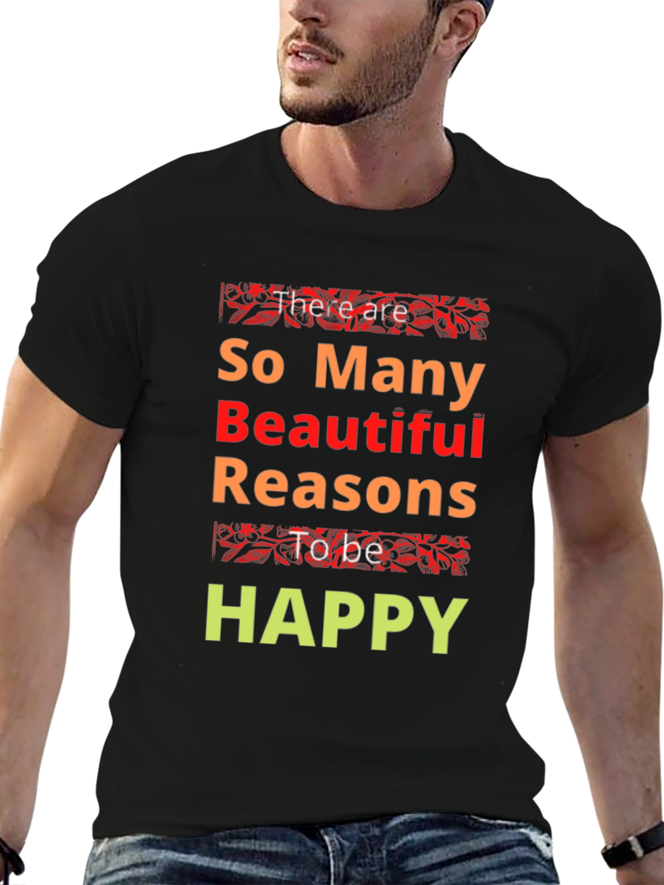 Inspirational Happy Graphic Print T-Shirt