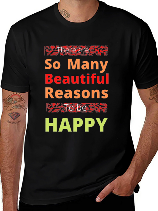Inspirational Happy Graphic Print T-Shirt