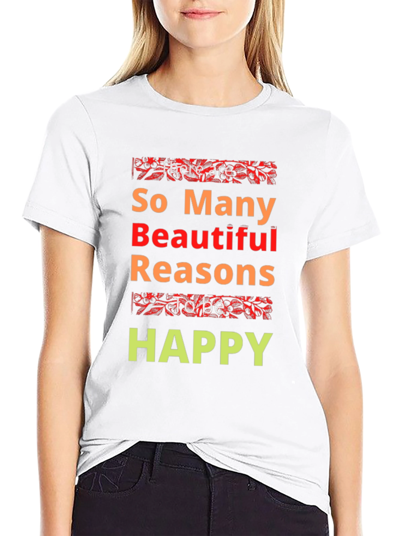 Inspirational Happy Graphic Print T-Shirt