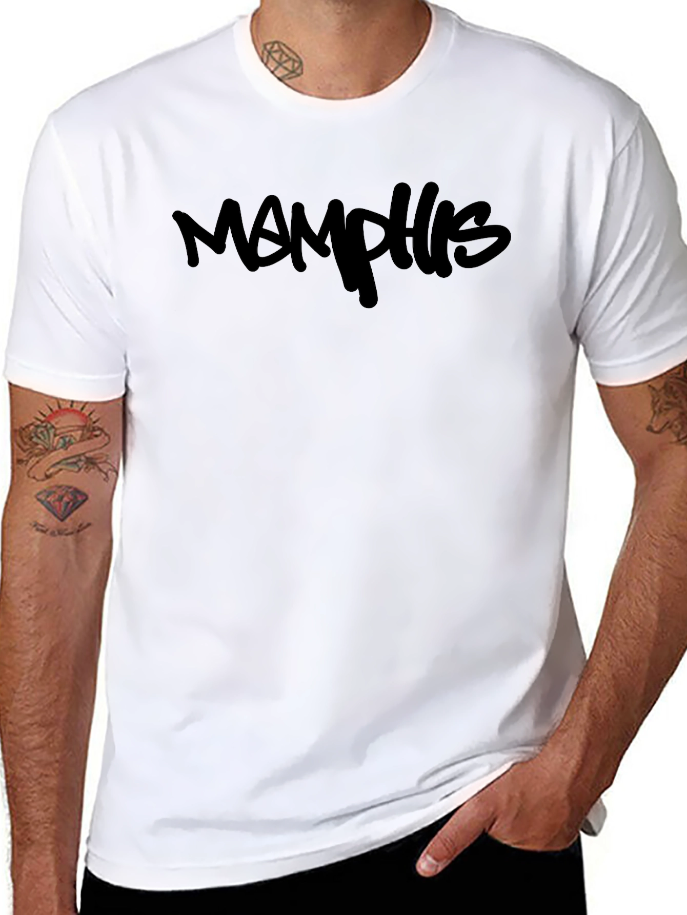 Mens Memphis Black Graphic Tee - Casual Style