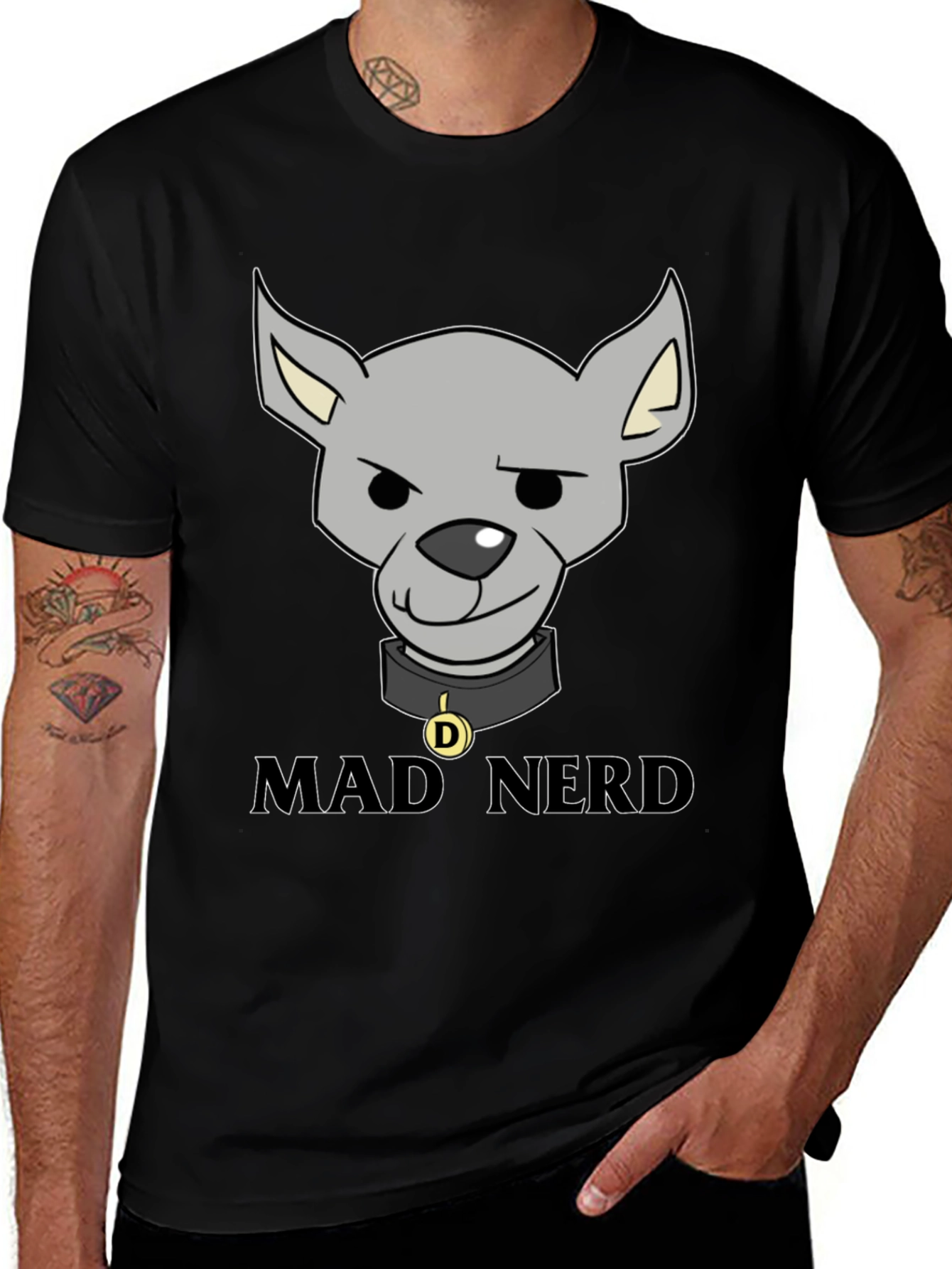 Mad Nerd Dog T-Shirt Funny Geek Tee