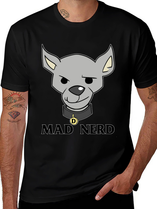 Mad Nerd Dog T-Shirt Funny Geek Tee