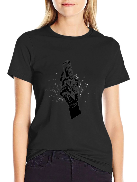 Harmonica Hand Graphic T-Shirt - Music Lover Tee