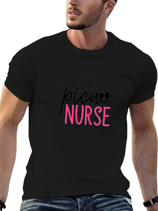 PICU Nurse T-Shirt - Black Cotton Tee