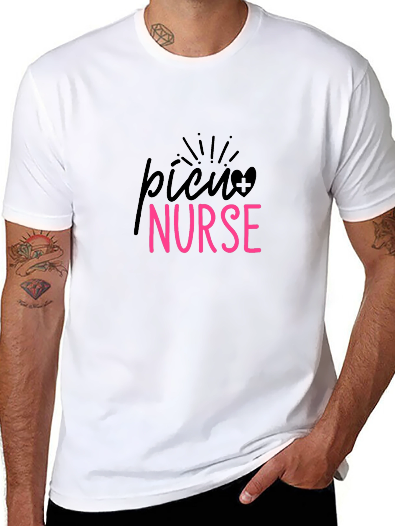 PICU Nurse T-Shirt - Black Cotton Tee