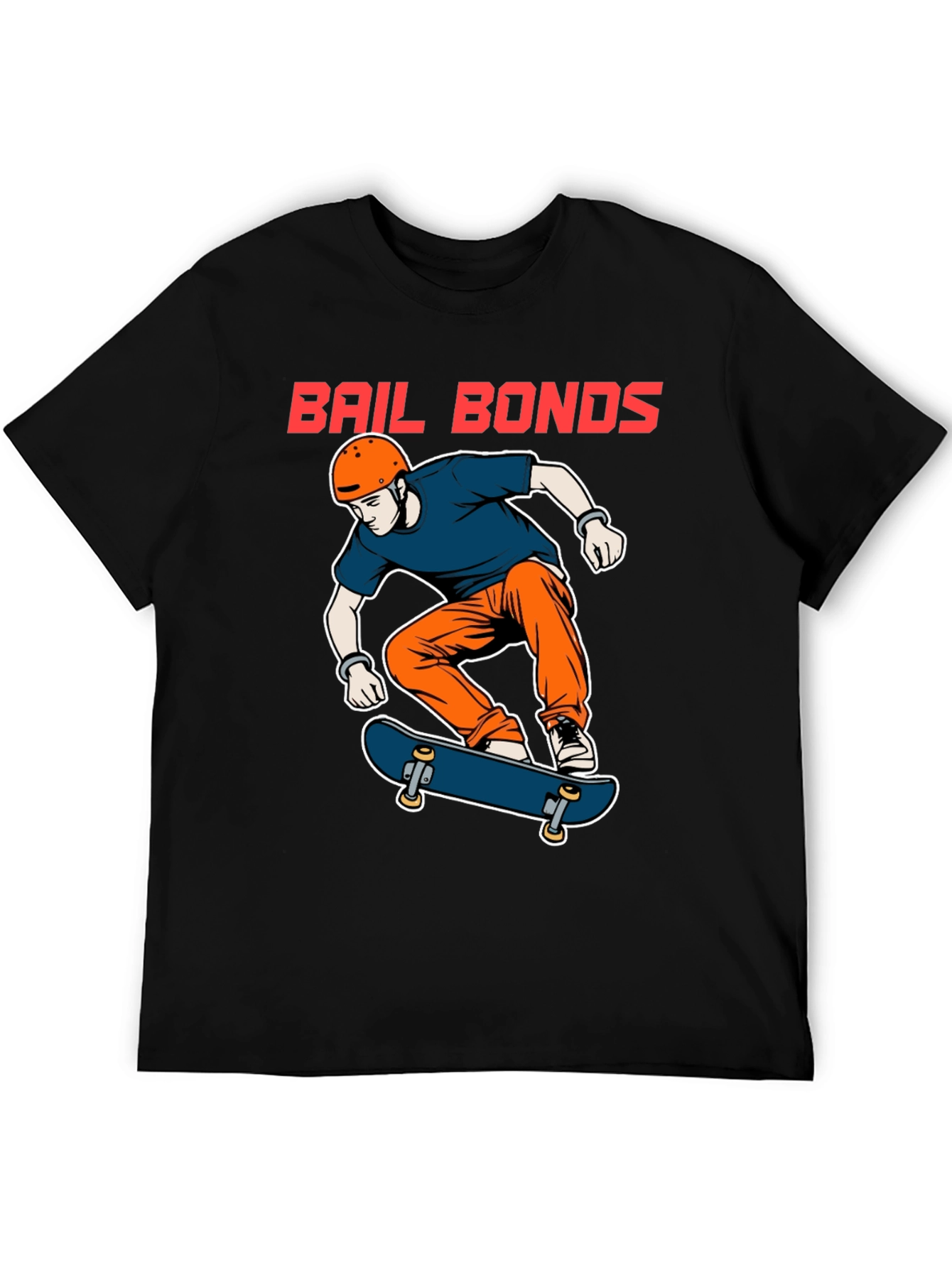 Bail Bonds Skateboarder Graphic Tee - Black