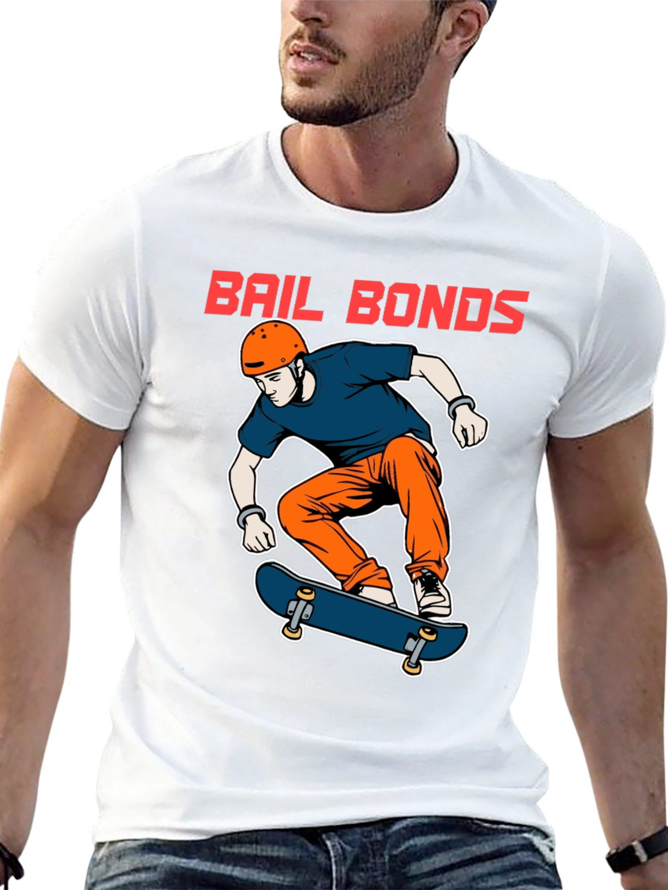 Bail Bonds Skateboarder Graphic Tee - Black