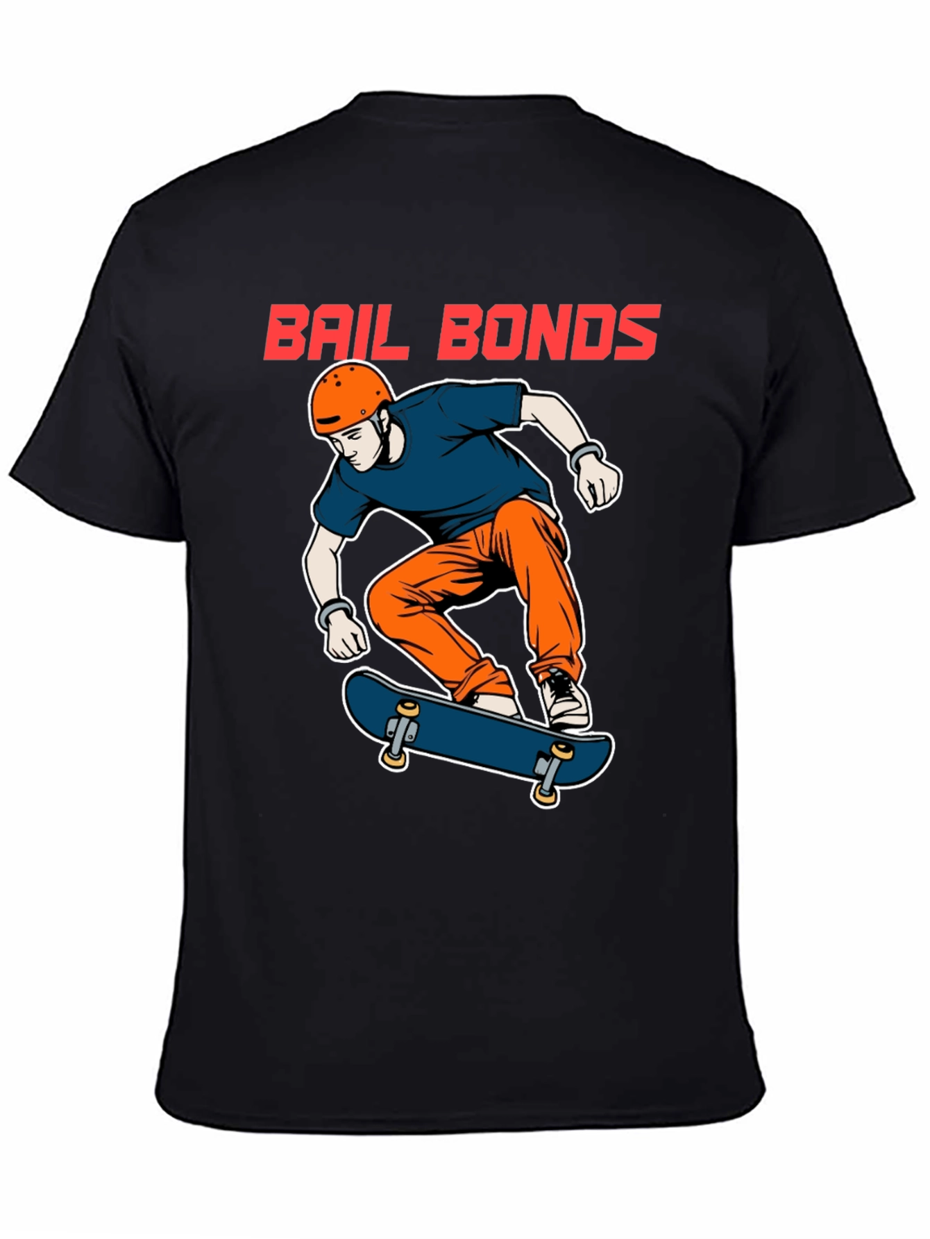 Bail Bonds Skateboarder Graphic Tee - Black