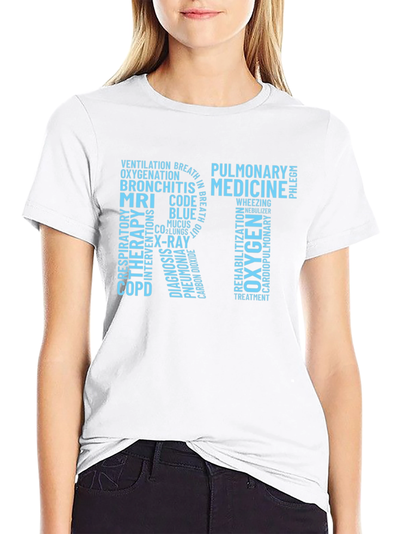 Respiratory Therapy Word Art T-Shirt