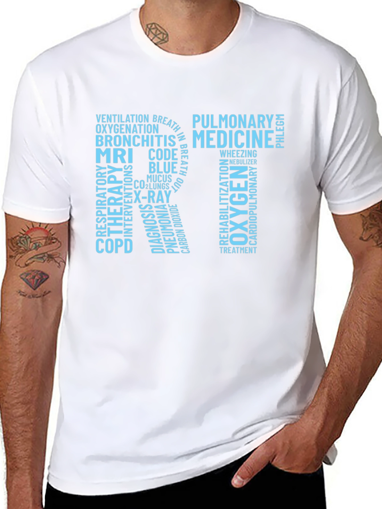 Respiratory Therapy Word Art T-Shirt