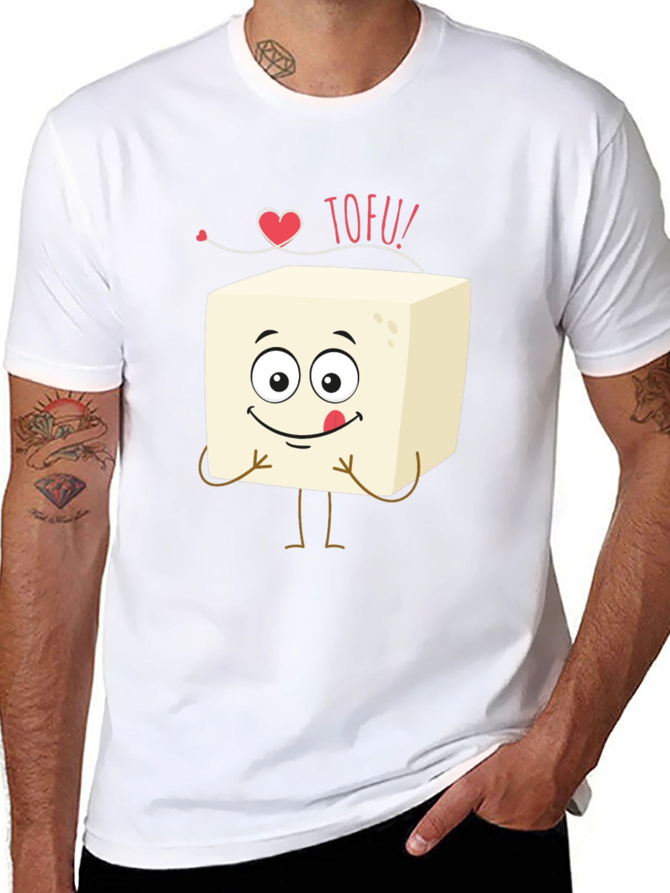 Cute Tofu Lovers Black T-Shirt