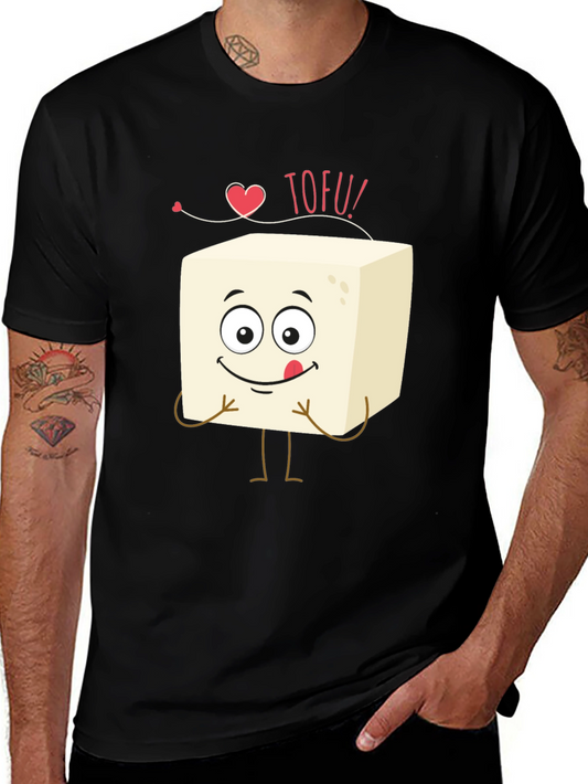 Cute Tofu Lovers Black T-Shirt