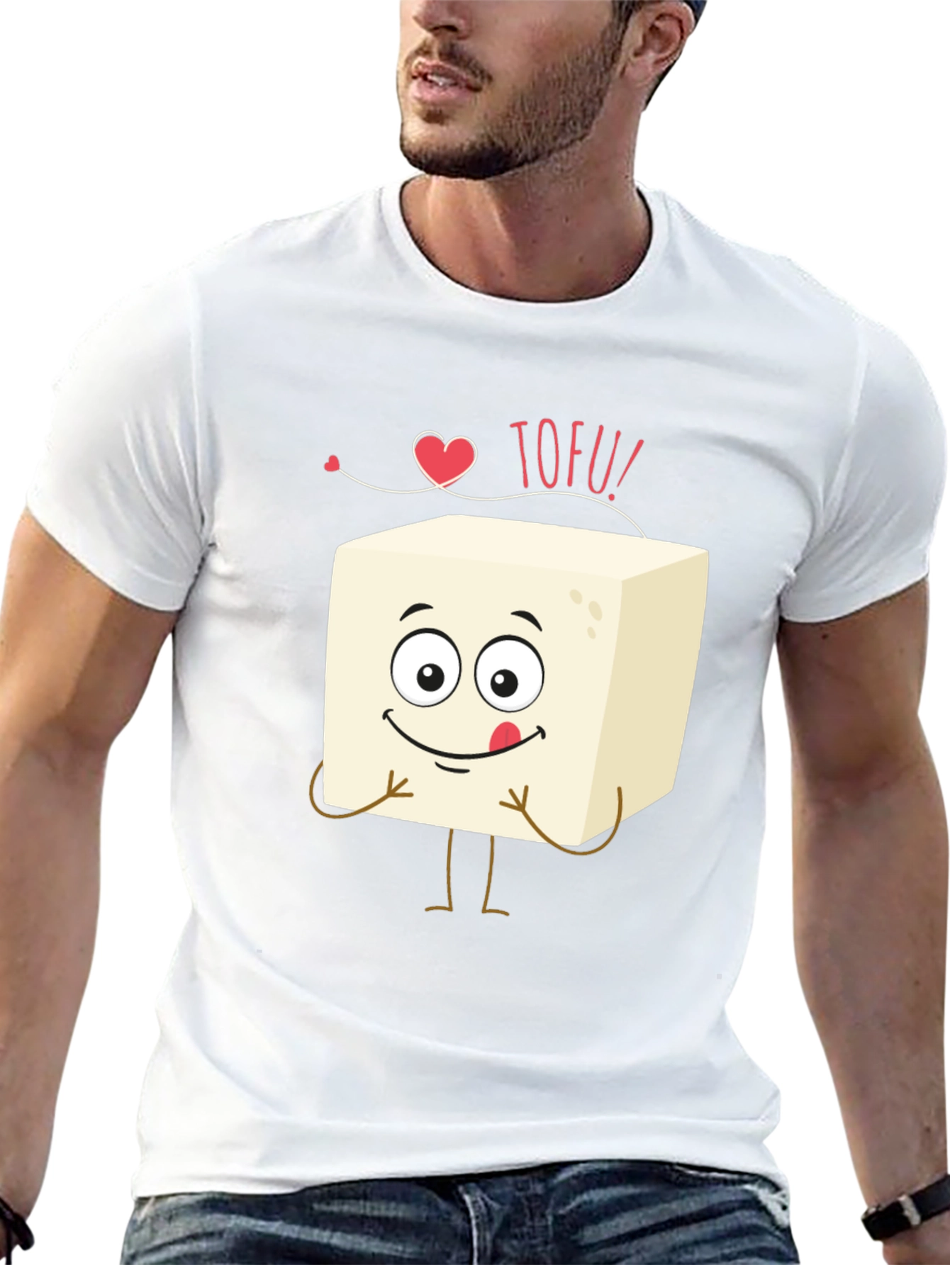 Cute Tofu Lovers Black T-Shirt