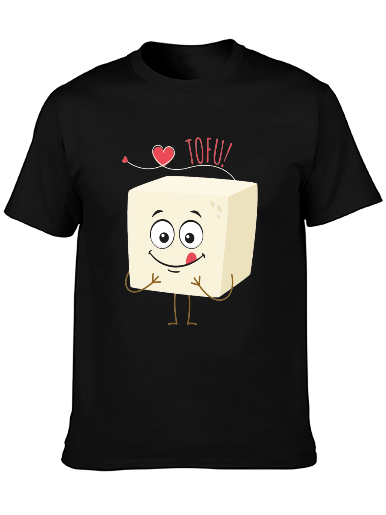 Cute Tofu Lovers Black T-Shirt