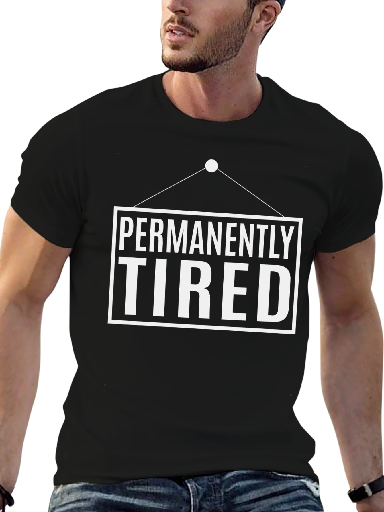 Permanently Tired Graphic Tee - Unisex Black Cotton T-Shirt