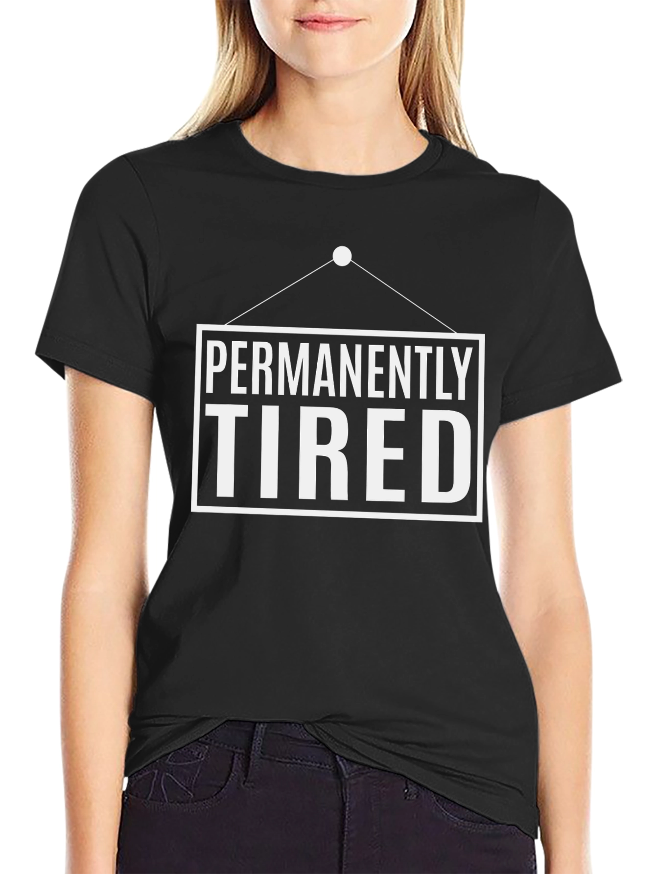 Permanently Tired Graphic Tee - Unisex Black Cotton T-Shirt