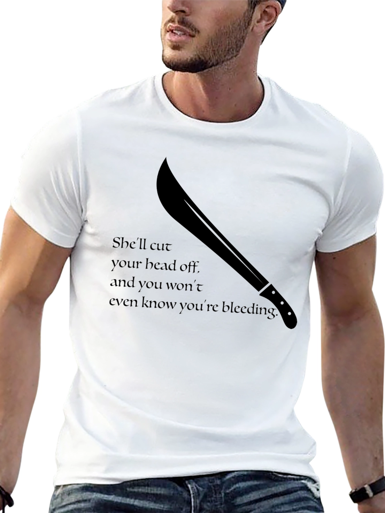 Edgy Graphic Tee - Machete Design
