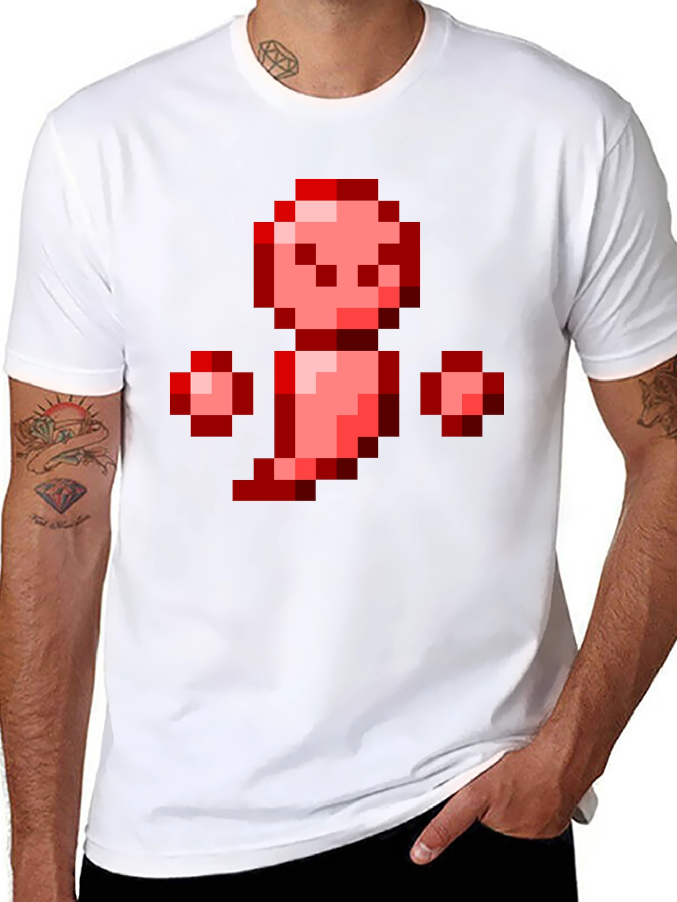 Pixel Red Creature Graphic Tee