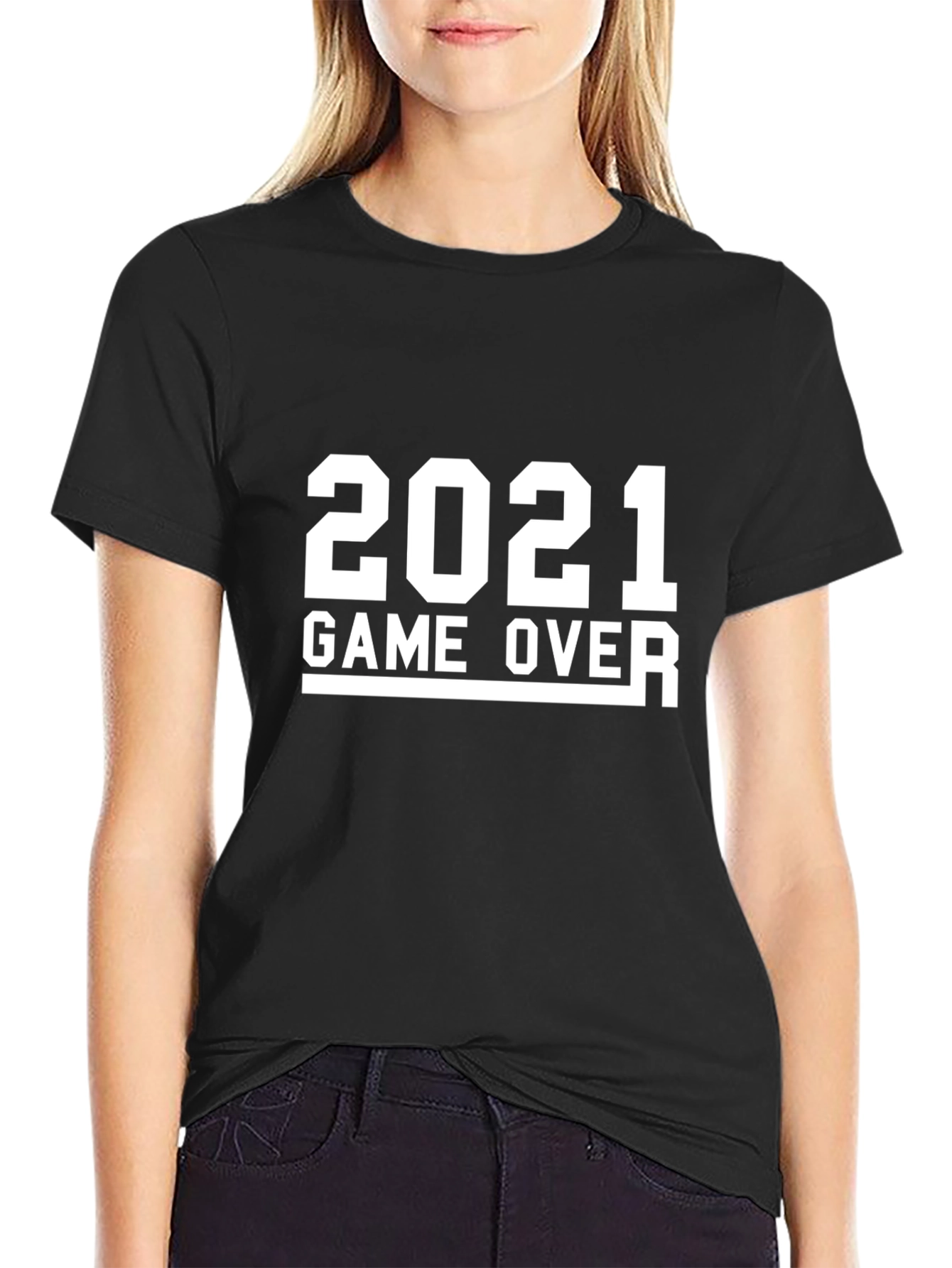 2021 Game Over Graphic T-Shirt - Black